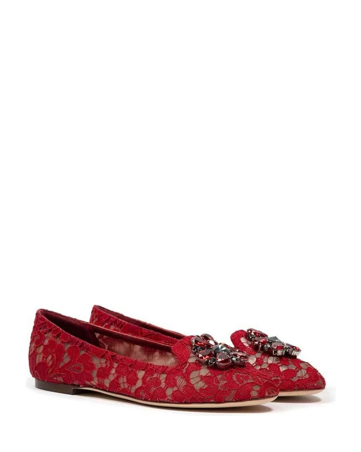 Dolce & Gabbana Red Viscose Flat Shoe Flats