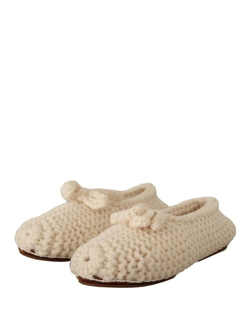 Dolce & Gabbana Wool Chic Knit Ballerina Flats Flats
