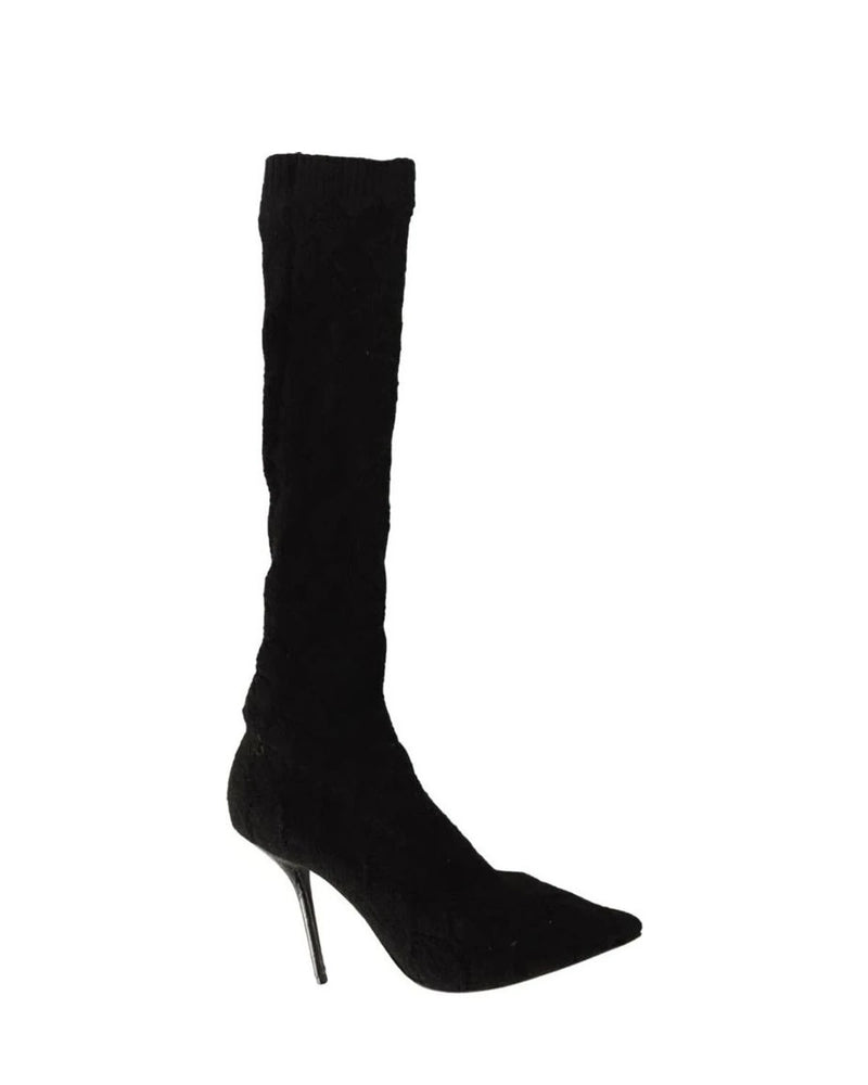Dolce & Gabbana Black Elegant Stretch Socks Boots Boots