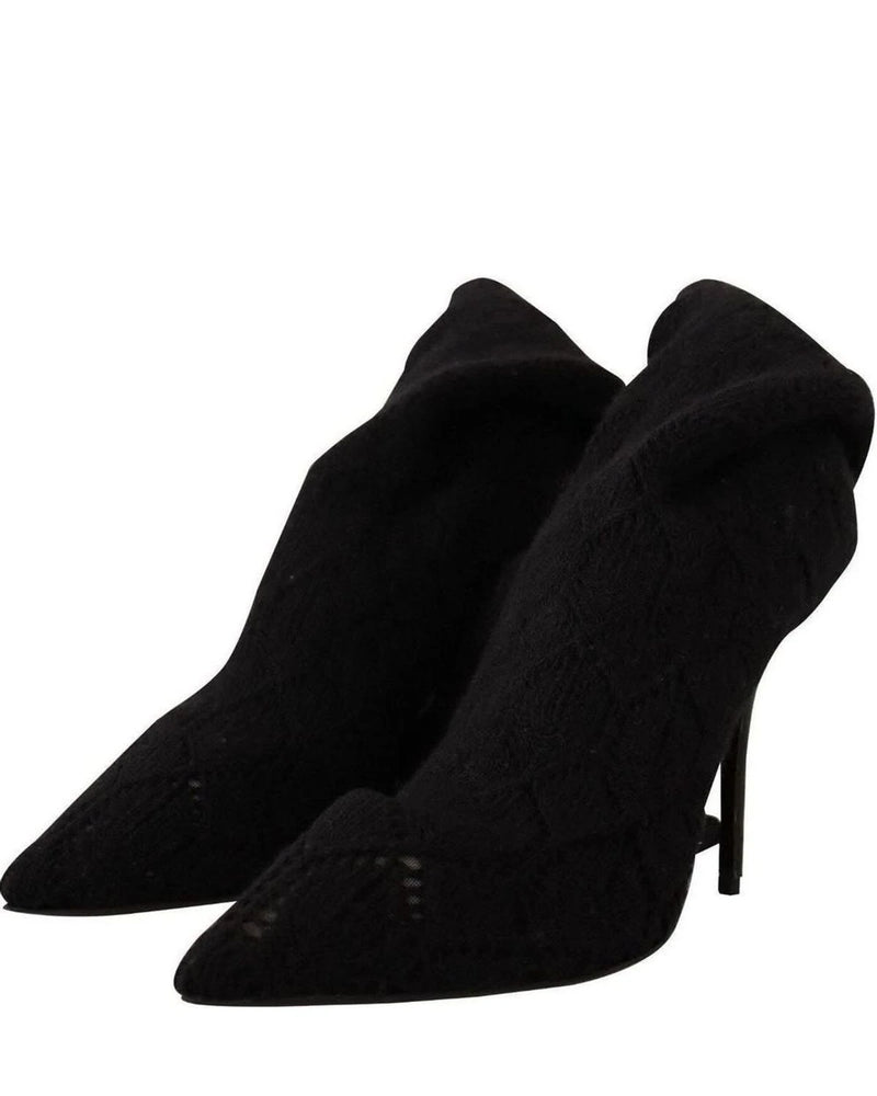 Dolce & Gabbana Black Elegant Stretch Socks Boots Boots