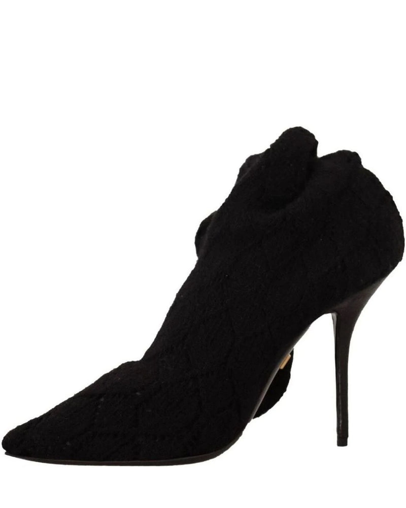 Dolce & Gabbana Black Elegant Stretch Socks Boots Boots