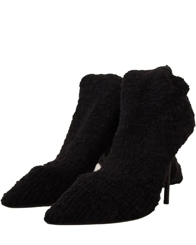 Dolce & Gabbana Black Chic Stretch Sock Boots Boots