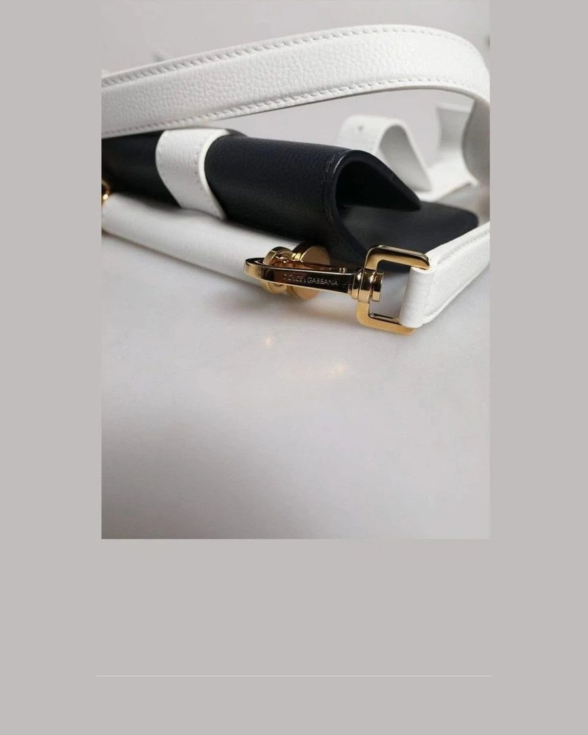 Dolce & Gabbana White Leather Calfskin Crossbody Shoulder Bag Shoulder Bags