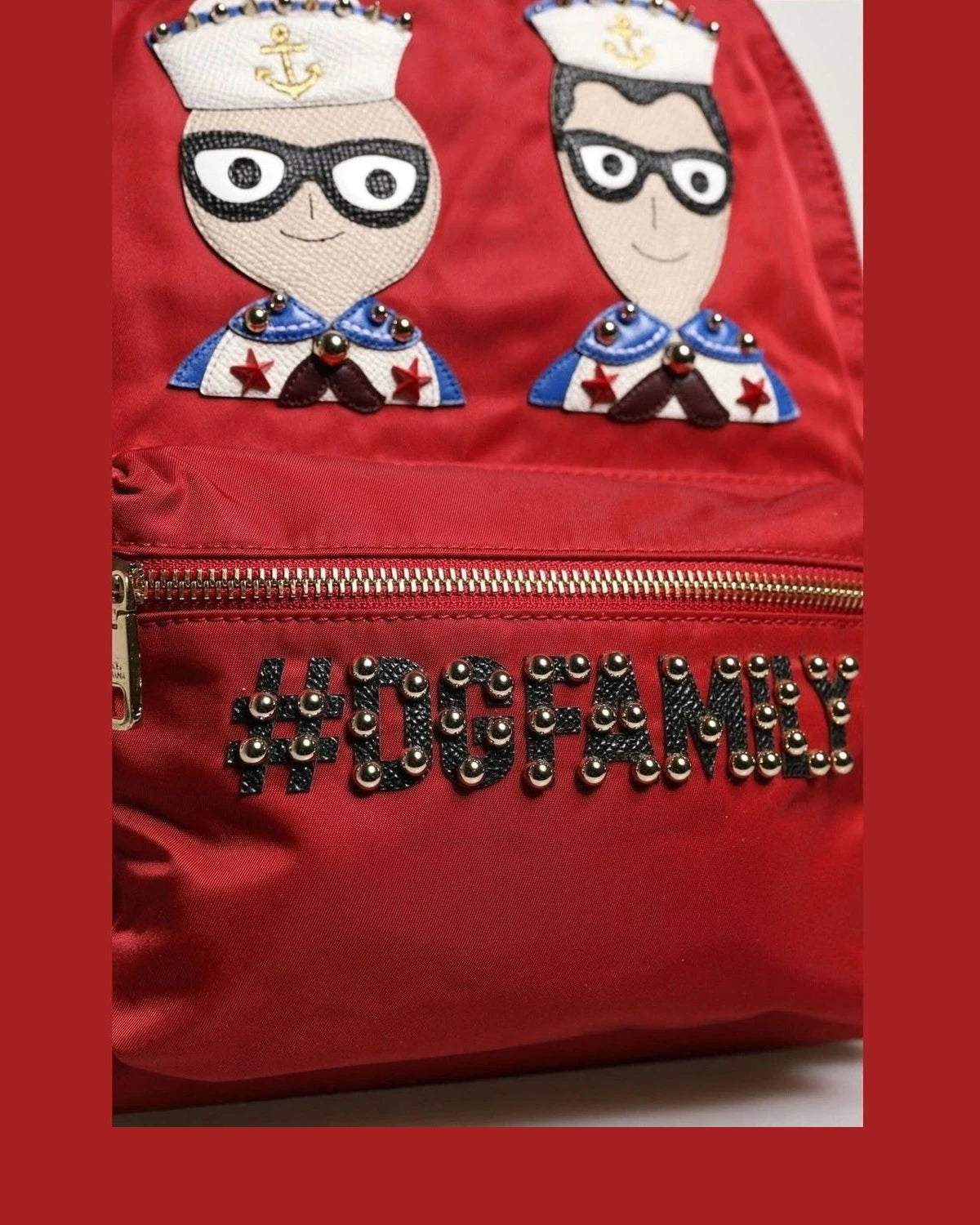 Dolce & Gabbana Red #Dgfamily Vulcano Embellishment Backpack Bag Backpacks