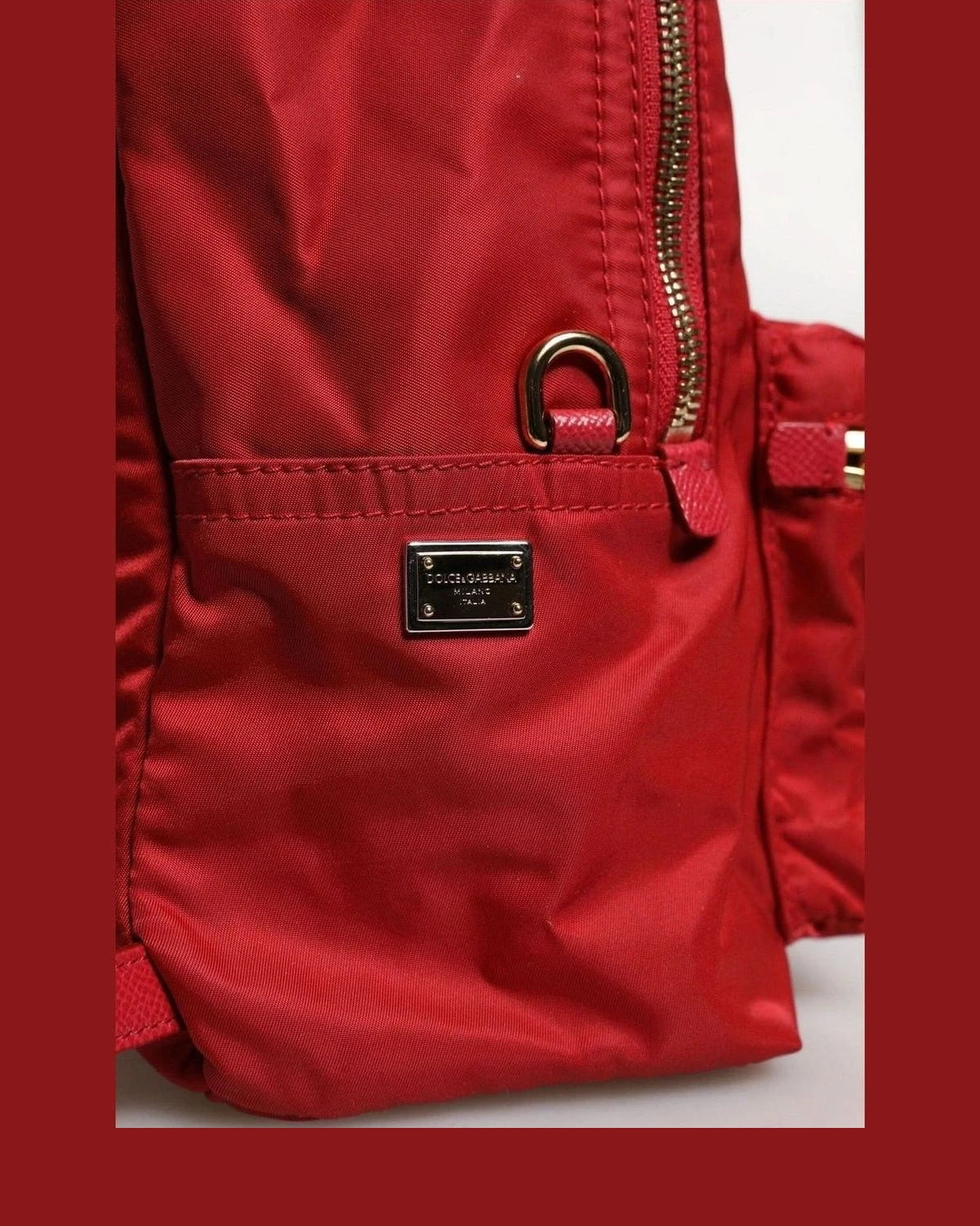 Dolce & Gabbana Red #Dgfamily Vulcano Embellishment Backpack Bag Backpacks