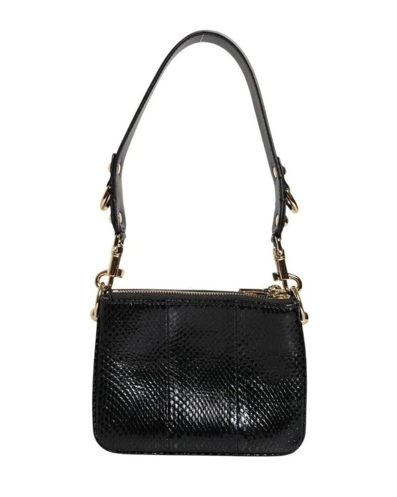 Dolce & Gabbana Black Leather Exotic Shoulder Sling Clutch Bag Shoulder Bags