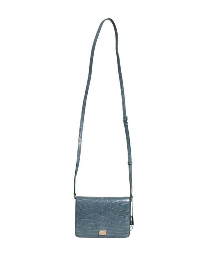 Dolce & Gabbana Green Leather Exotic Dg Plaque Crossbody Mini Bag Cross Body Bags