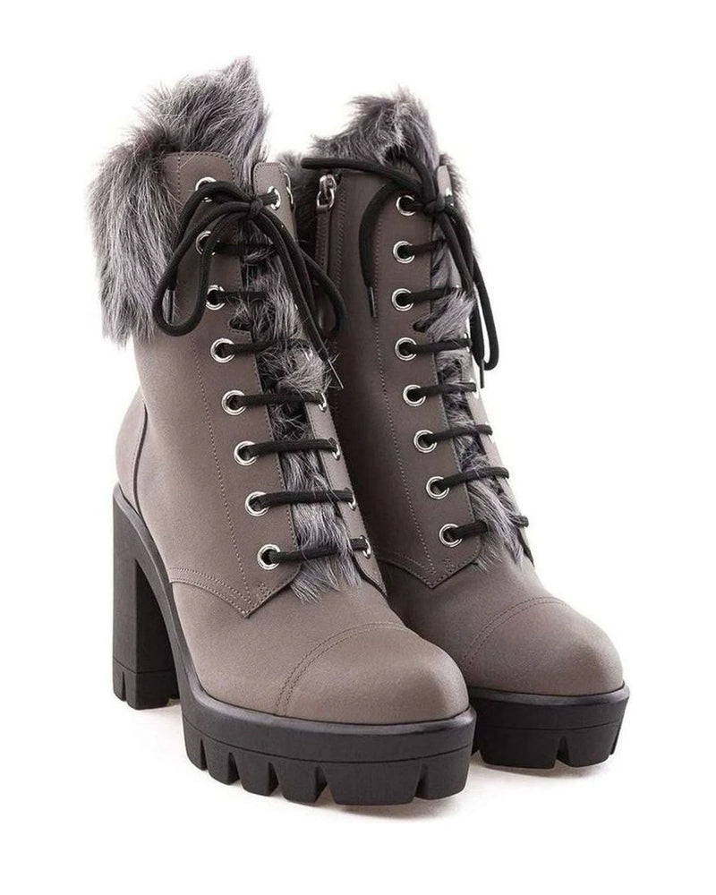Giuseppe Zanotti Gray Leather Eco Boot Boots