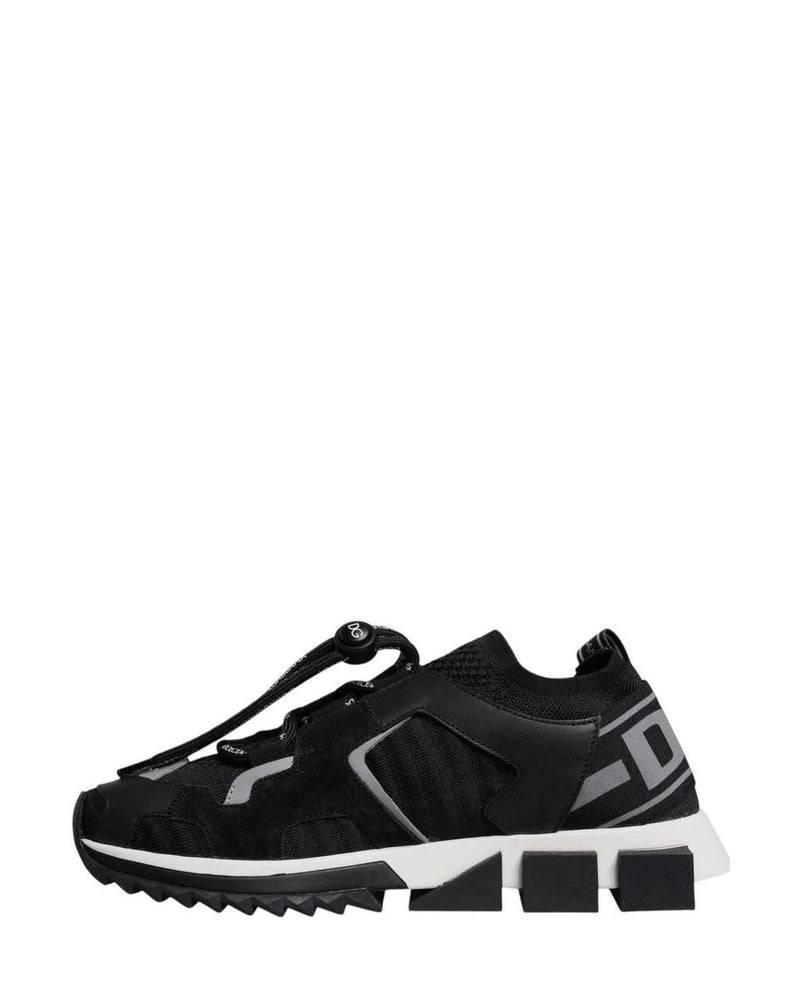 Dolce & Gabbana Black Mesh Sorrento Trekking Sneakers Shoes Sneakers