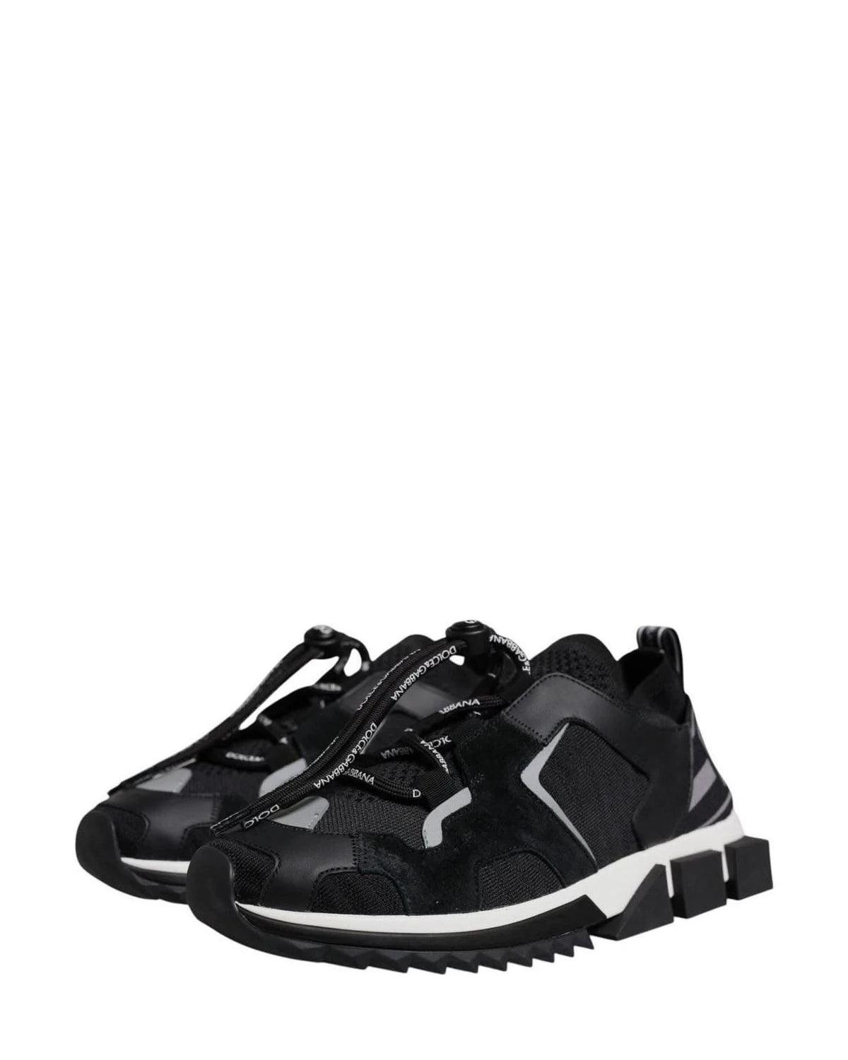 Dolce & Gabbana Black Mesh Sorrento Trekking Sneakers Shoes Sneakers