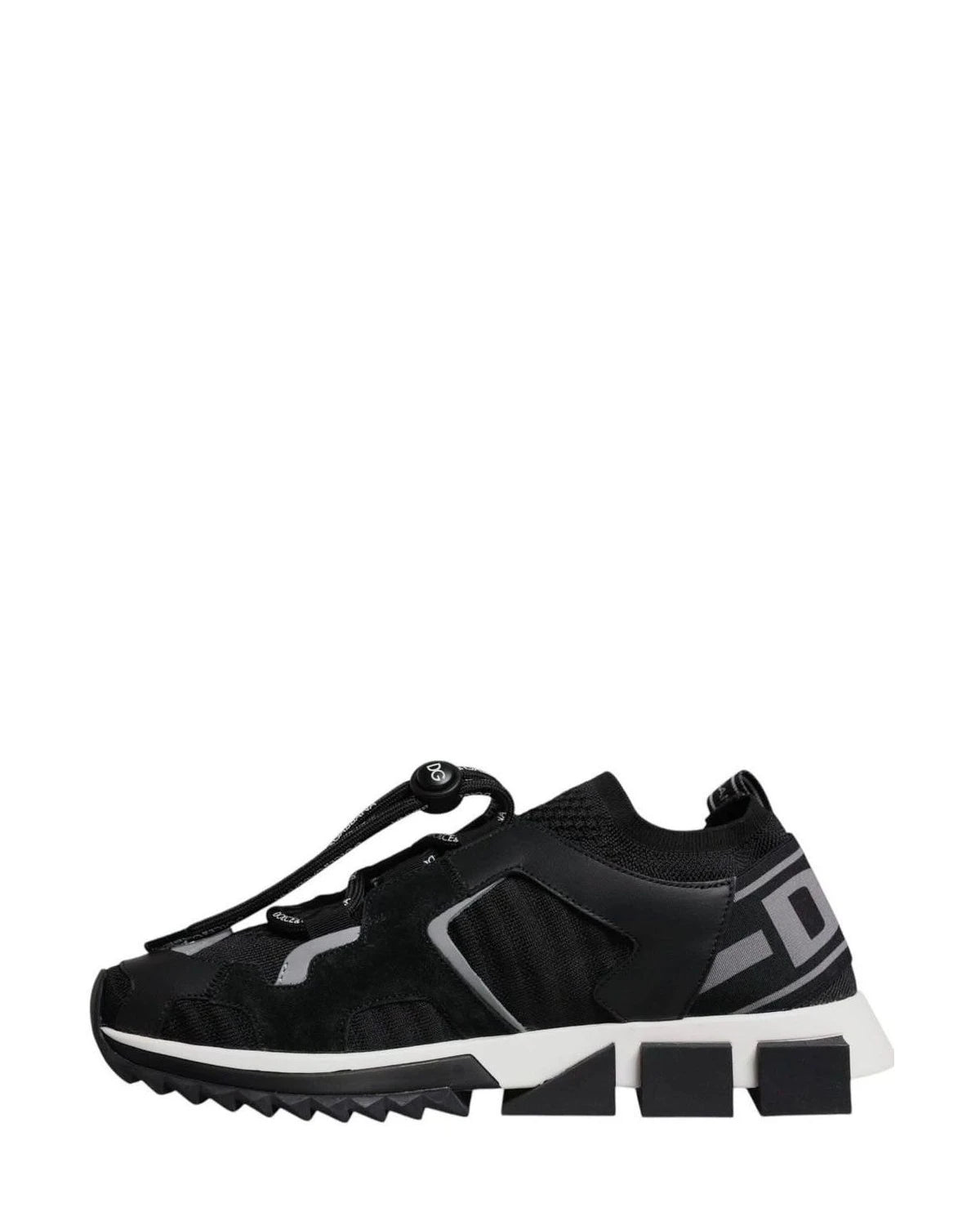 Dolce & Gabbana Black Mesh Sorrento Trekking Sneakers Shoes Sneakers