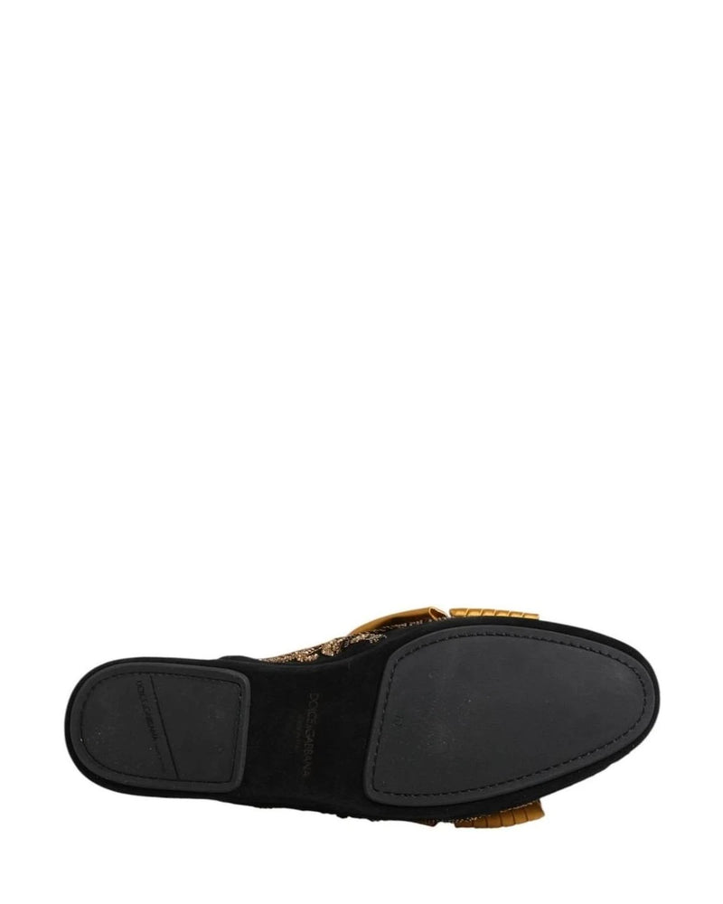 Dolce & Gabbana Multicolor Embellished Flat Sandals Shoes Sandals