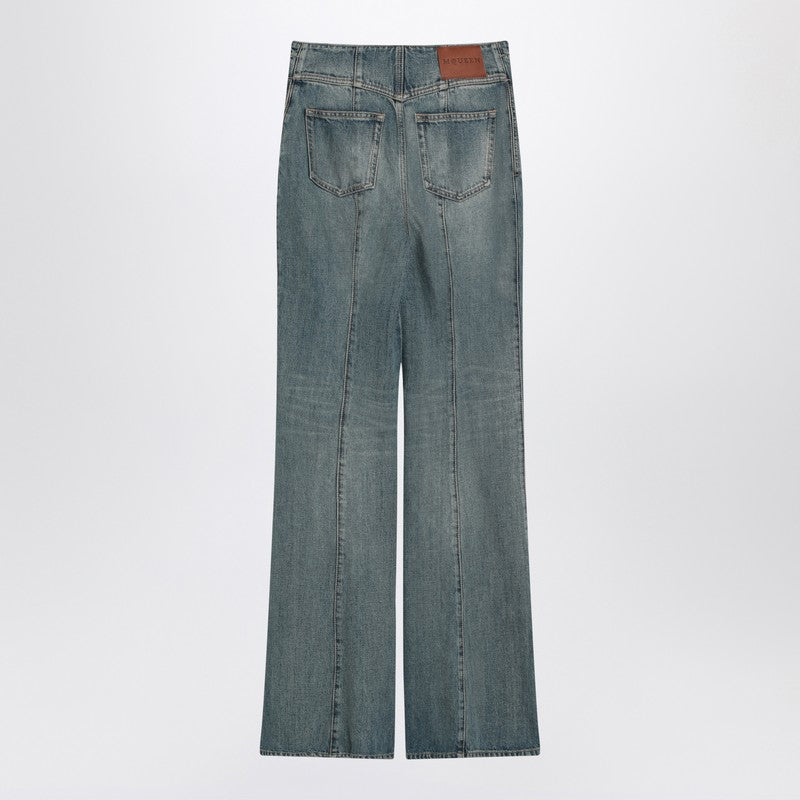 Alexander Mcqueen Flared Jeans with Turn Ups At The Waist Glam Steals