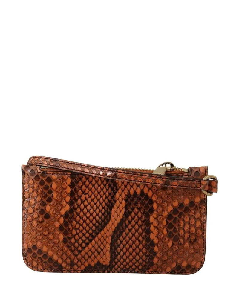 Dolce & Gabbana Leather Elegant Python Patterned Wristlet Wallets