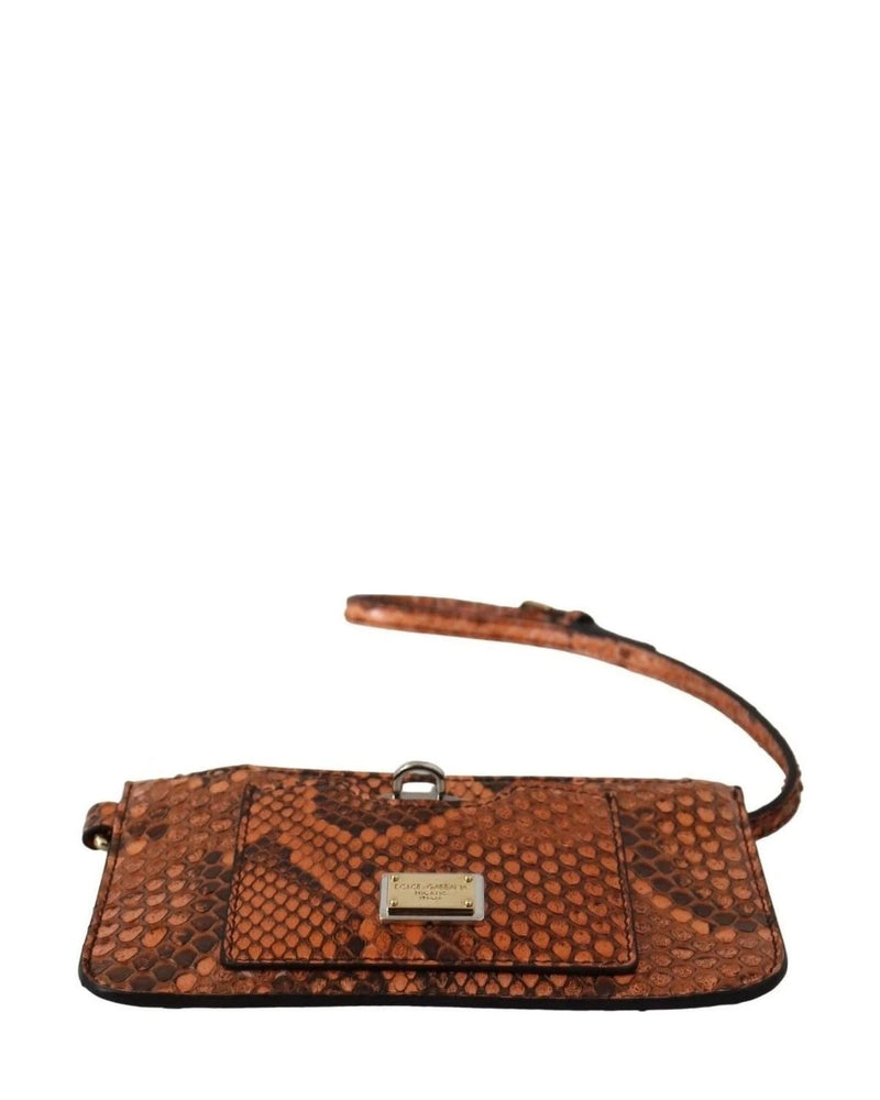 Dolce & Gabbana Leather Elegant Python Patterned Wristlet Wallets