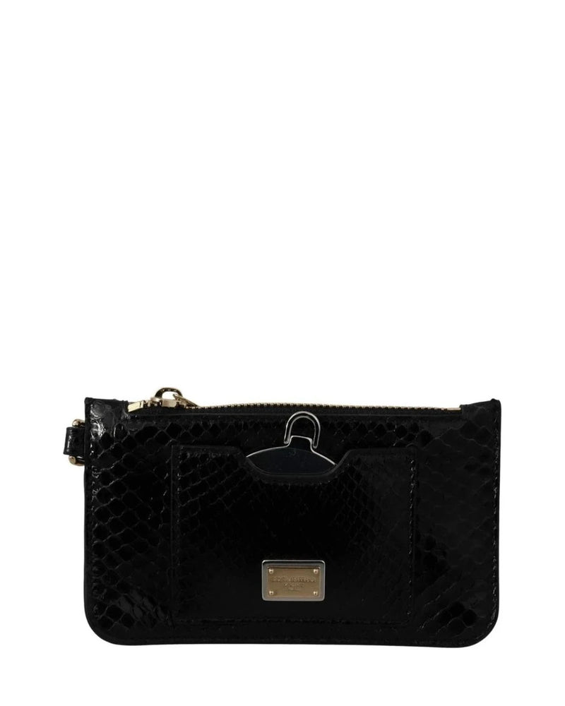Dolce & Gabbana Leather Elegant Python Pattern Wristlet Wallet Glam Steals