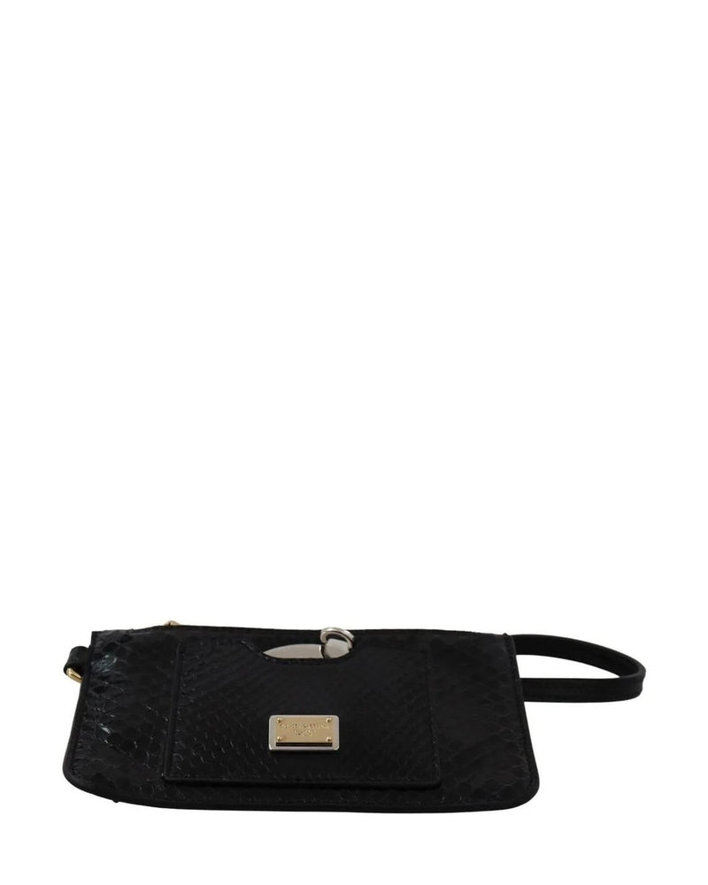 Dolce & Gabbana Leather Elegant Python Pattern Wristlet Wallet Wrist Bags