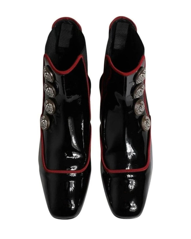 Dolce & Gabbana Black Jackie Buttoned Chelsea Boots Shoes Boots