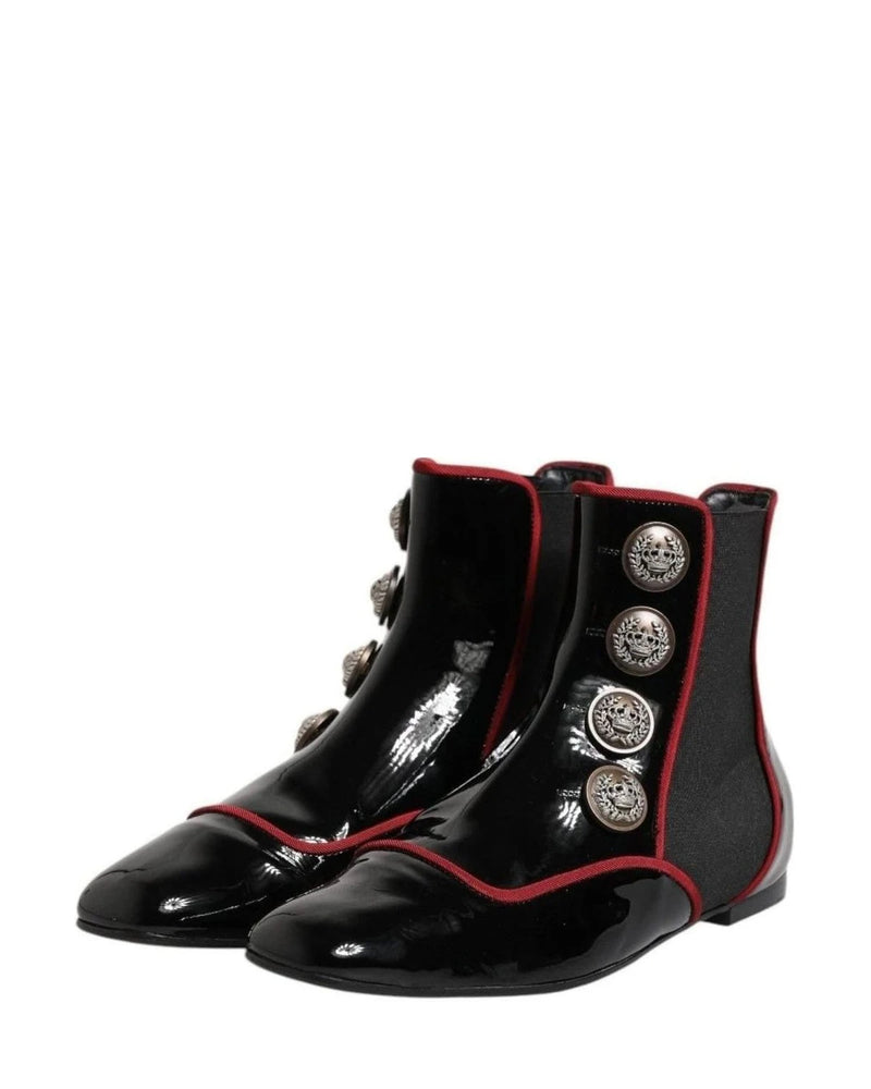 Dolce & Gabbana Black Jackie Buttoned Chelsea Boots Shoes Boots