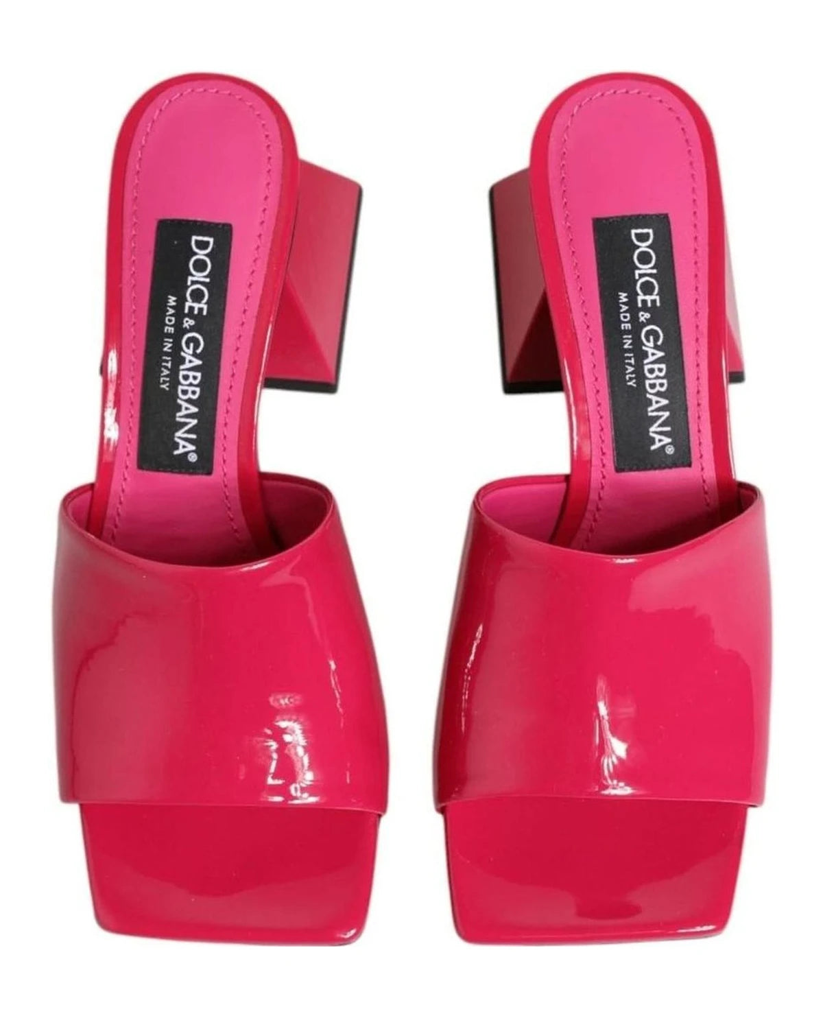 Dolce & Gabbana Pink Open Toe Block Heel Mules Sandals Shoes Heels