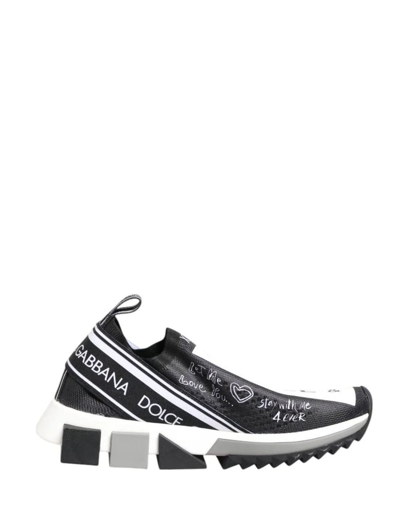 Dolce & Gabbana Black White Sorrento Low Top Sneakers Shoes Sneakers