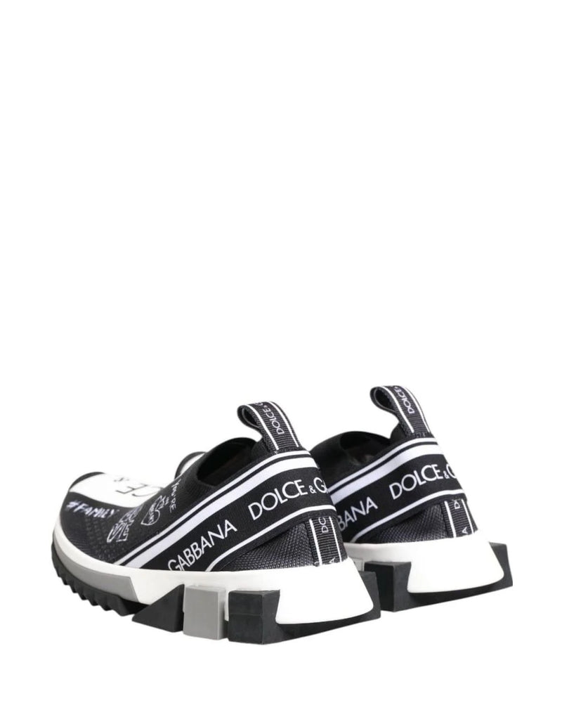 Dolce & Gabbana Black White Sorrento Low Top Sneakers Shoes Sneakers