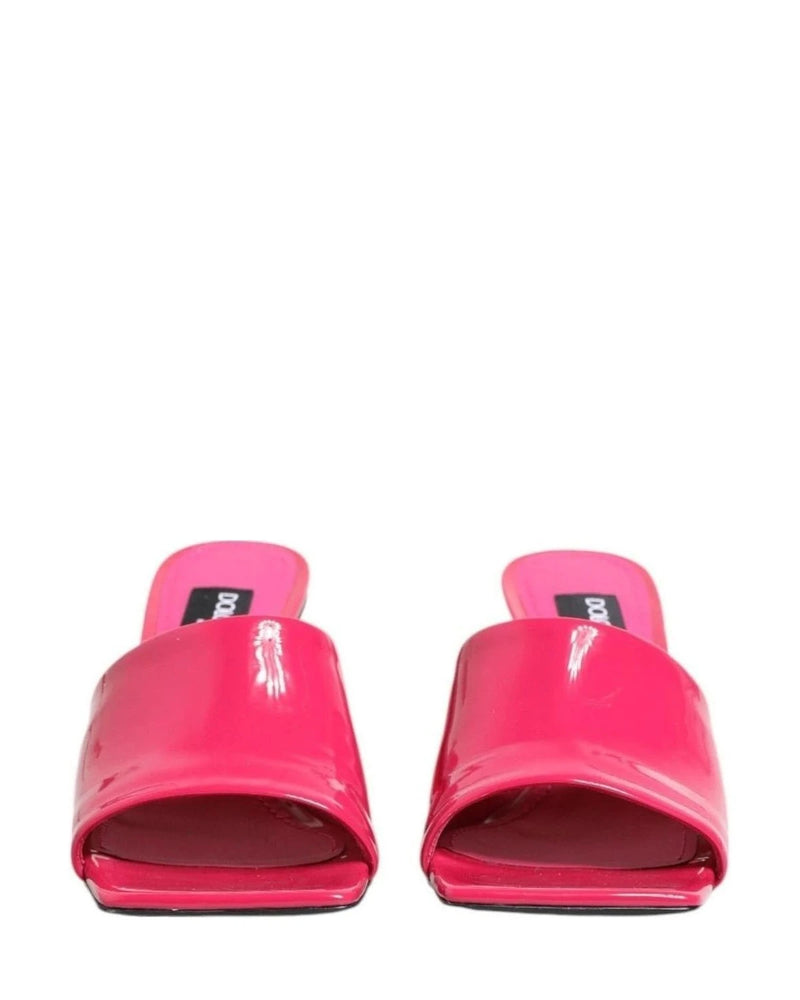 Dolce & Gabbana Pink Open Toe Block Heel Mules Sandals Shoes Heels