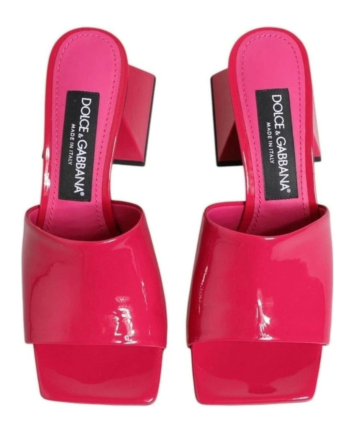Dolce & Gabbana Pink Open Toe Block Heel Mules Sandals Shoes Heels