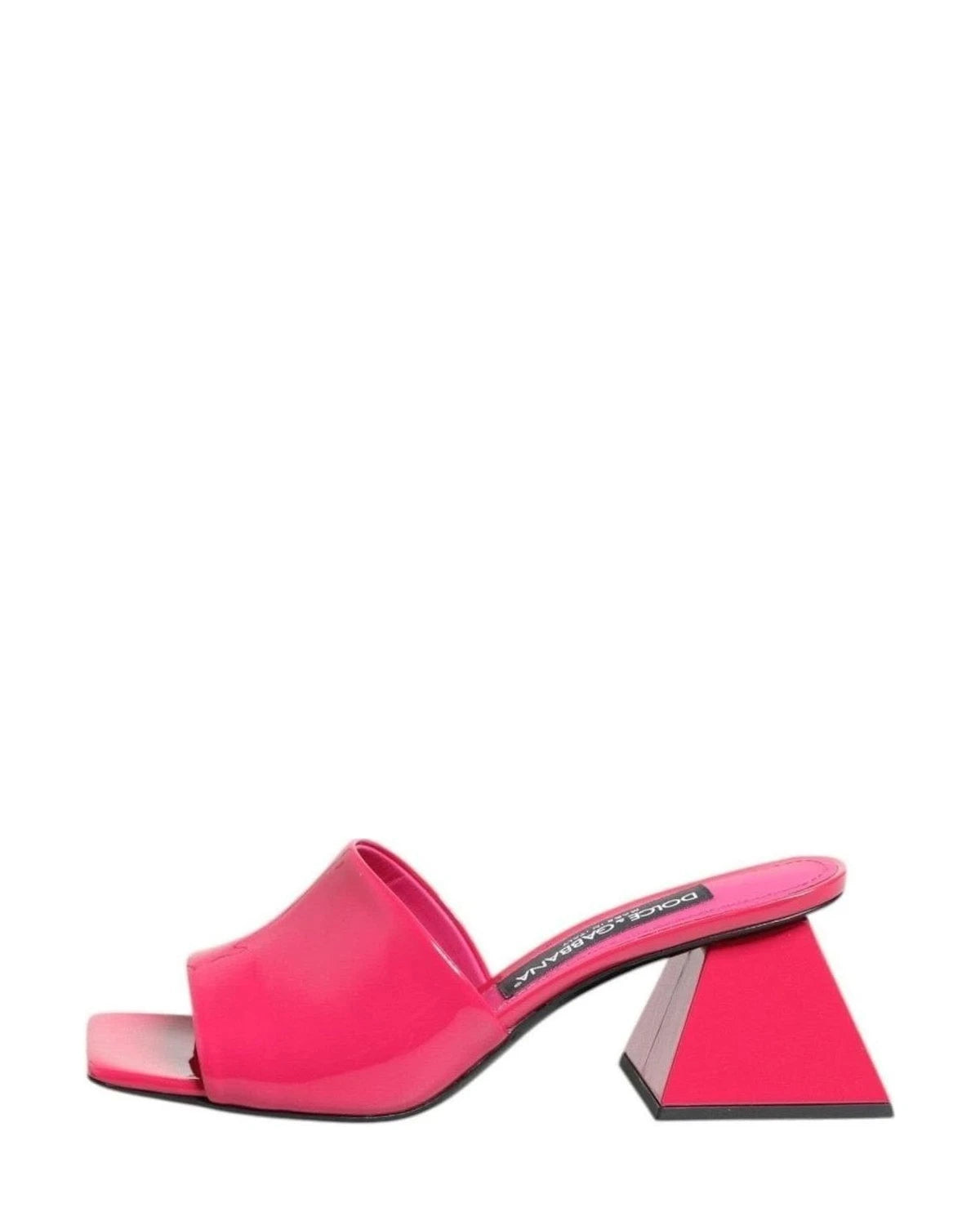 Dolce & Gabbana Pink Open Toe Block Heel Mules Sandals Shoes Heels