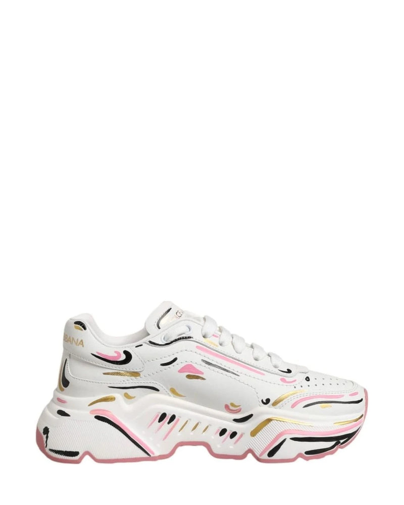 Dolce & Gabbana Multicolor Hand Painted Daymaster Sneaker Shoes Sneakers