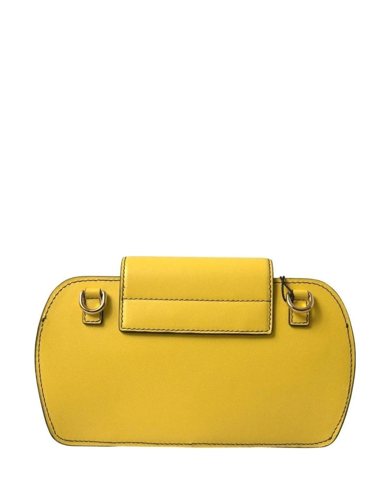 Dolce & Gabbana Yellow Leather Smooth Dg Logo Clutch Crossbody Case Bag Cross Body Bags