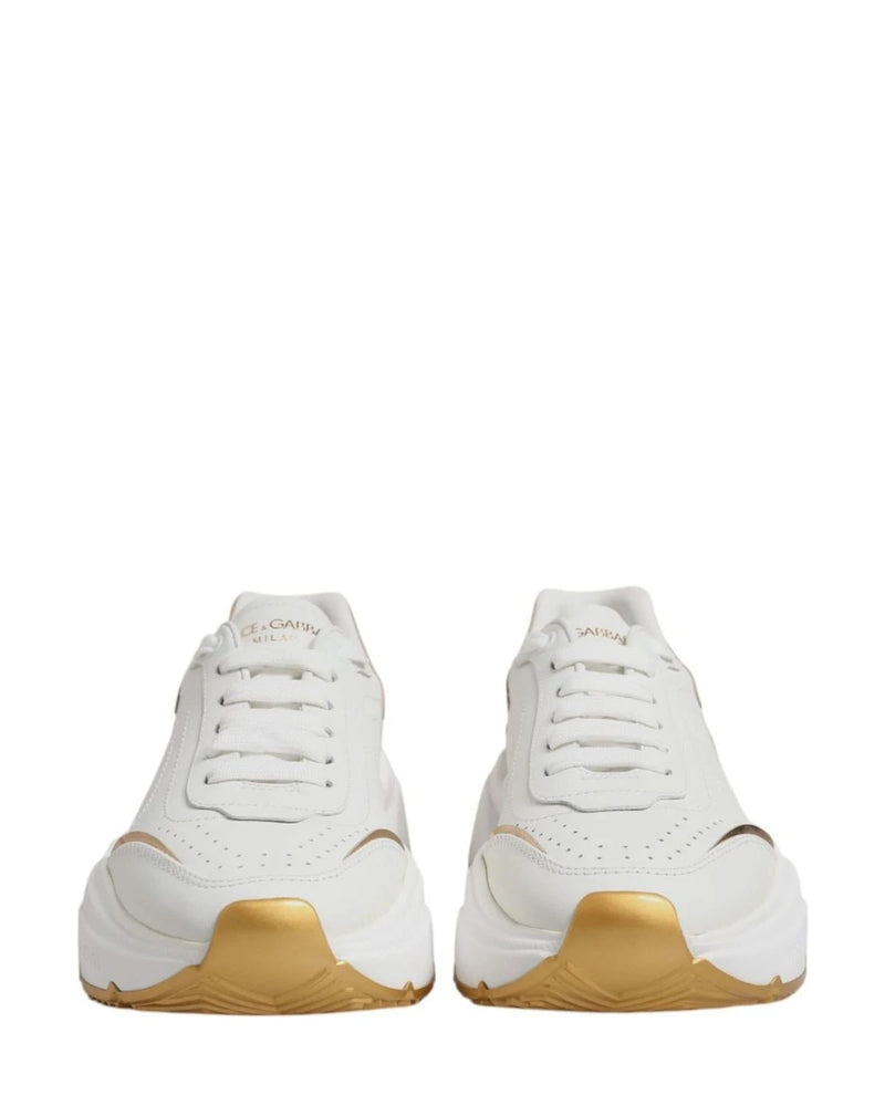Dolce & Gabbana White Gold Daymaster Low Top Sneakers Shoes Sneakers