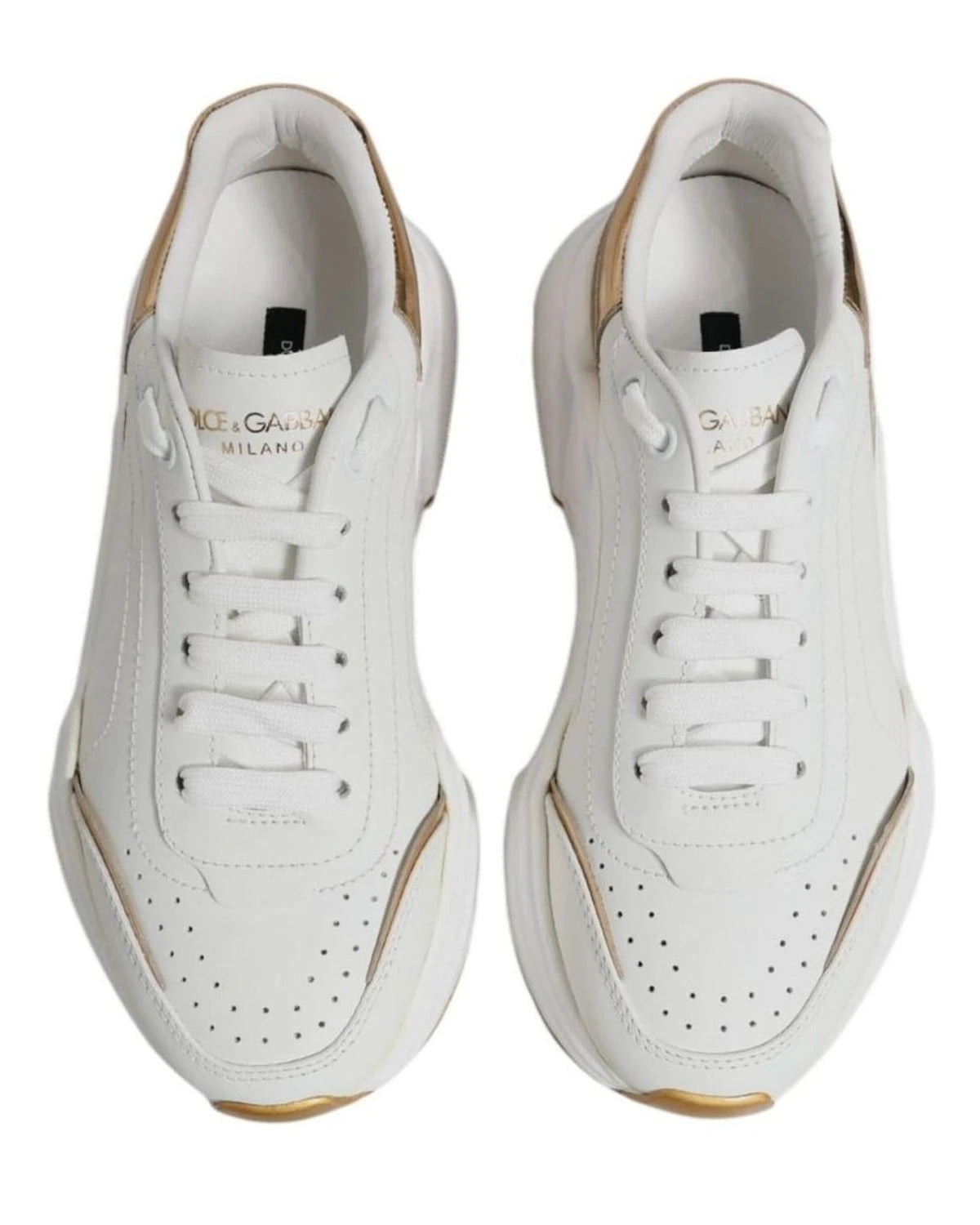 Dolce & Gabbana White Gold Daymaster Low Top Sneakers Shoes Sneakers