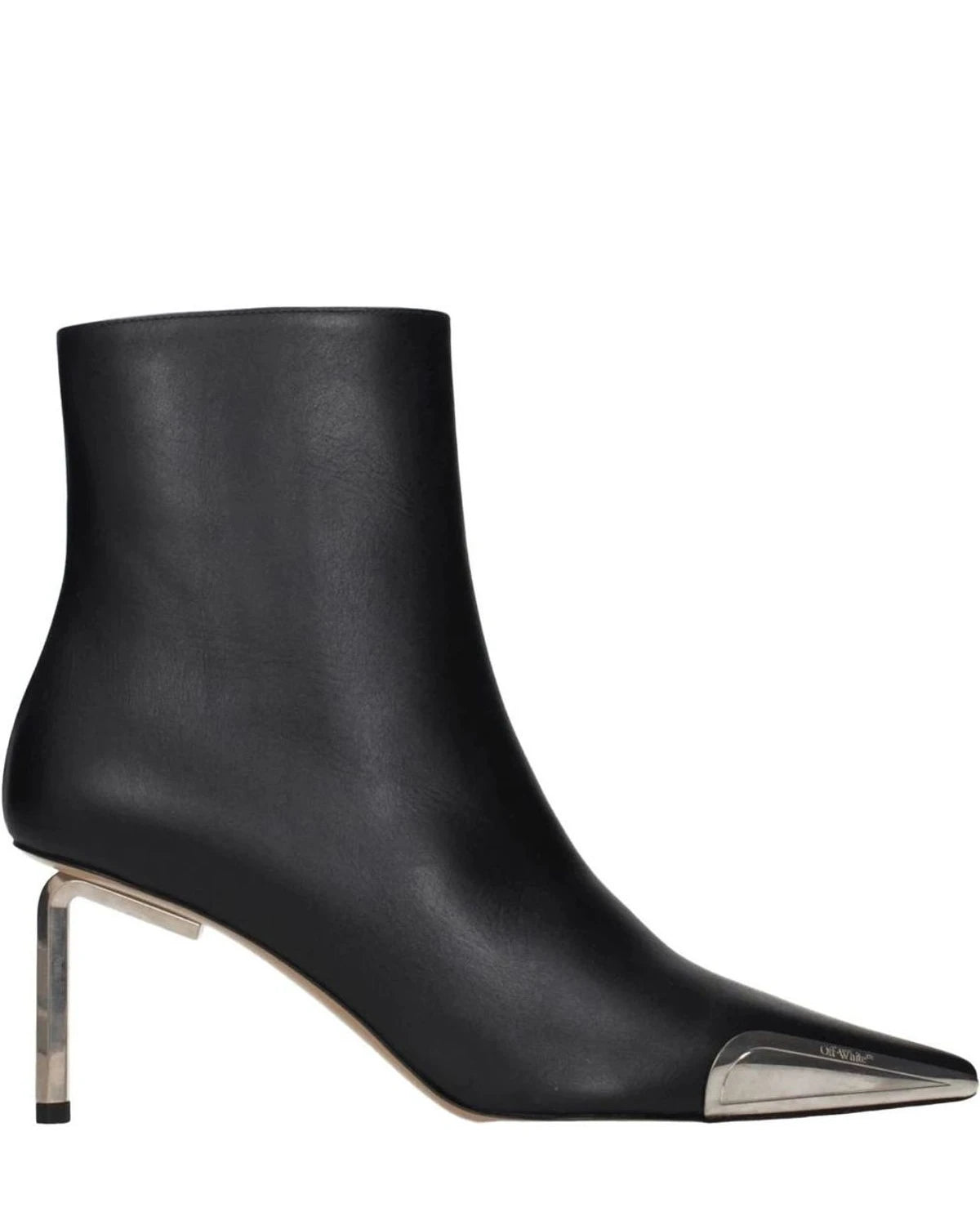 Off-white Leather Ankle Boots