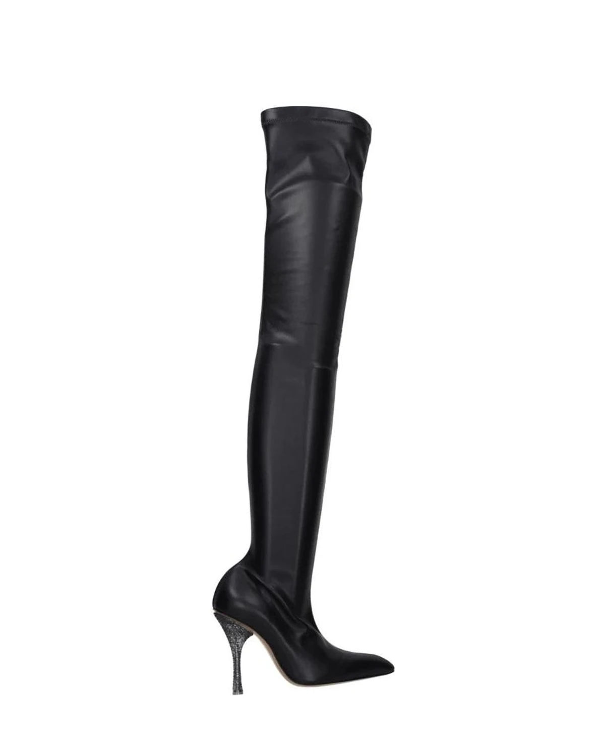 Off- Leather White Over The Knee Boots