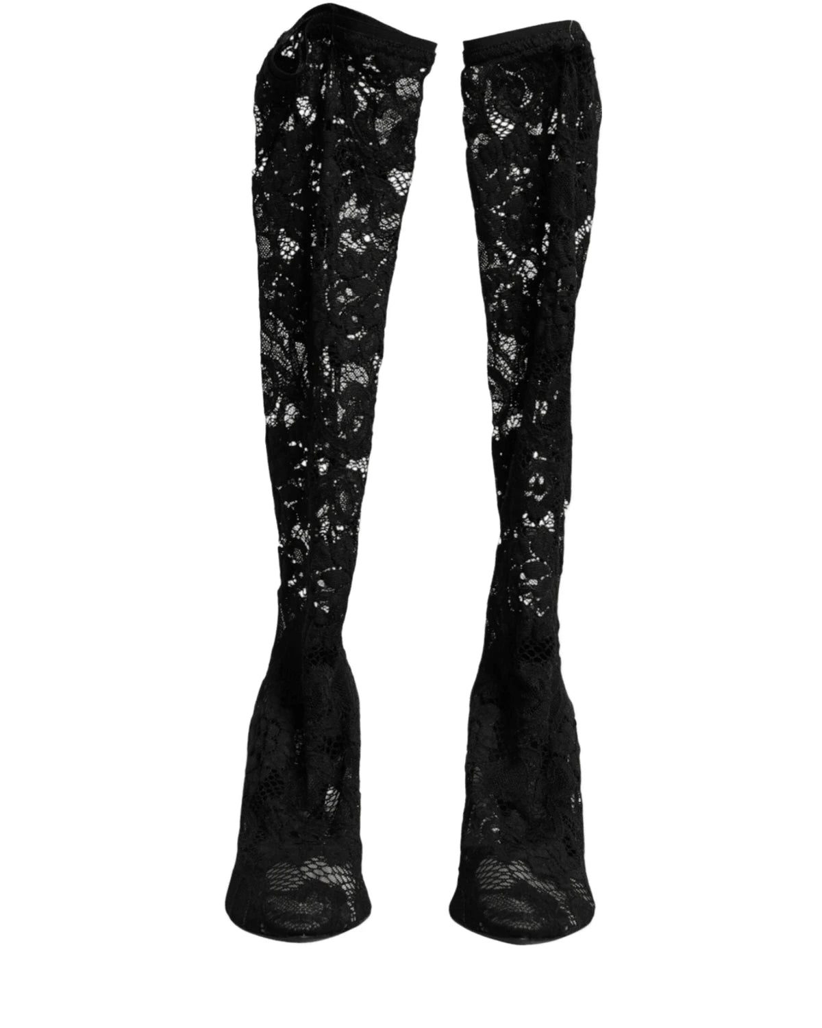 Dolce & Gabbana Black Lace Pumps Taormina Socks Boots Shoes Boots