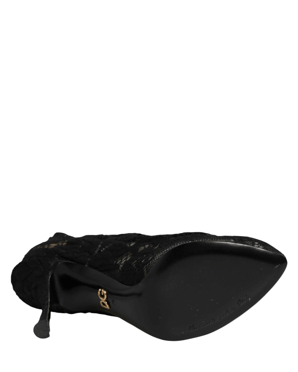 Dolce & Gabbana Black Lace Pumps Taormina Socks Boots Shoes Boots