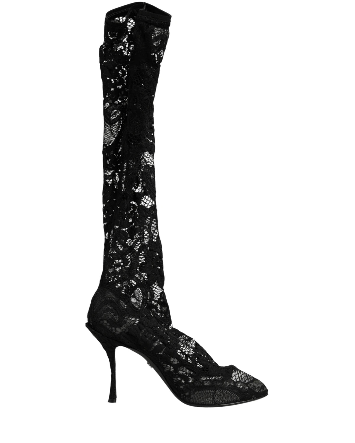 Dolce & Gabbana Black Lace Pumps Taormina Socks Boots Shoes Boots