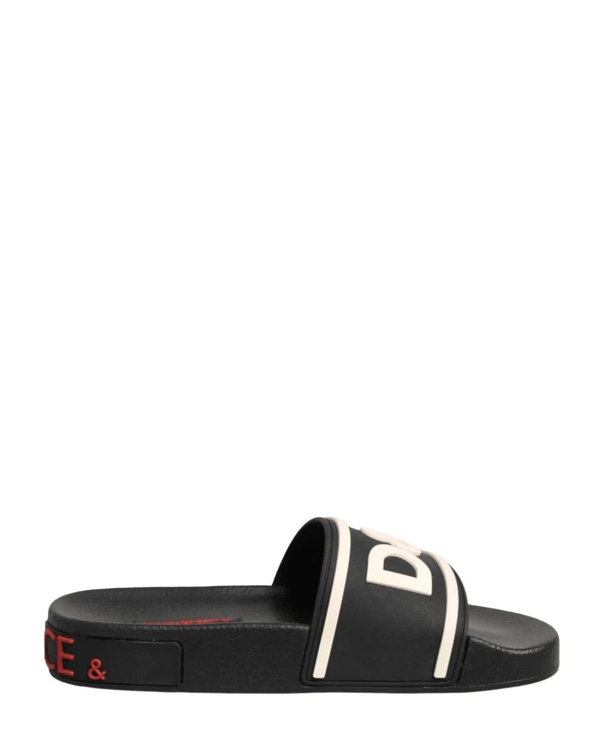 Dolce & Gabbana Black Rubber Slides Sandals Beachwear Shoes Sandals