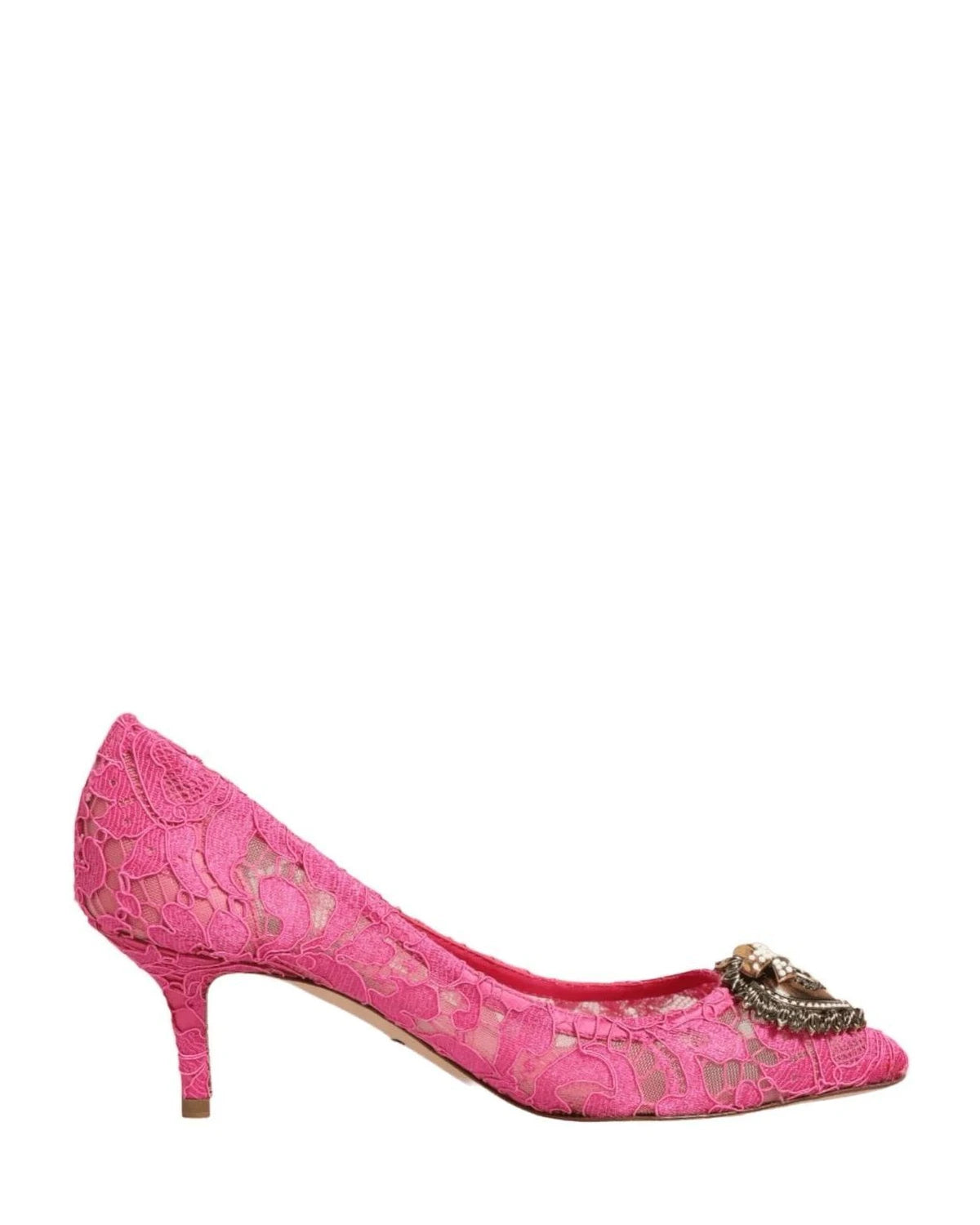Dolce & Gabbana Pink Lace Taormina Devotion Pumps Shoes Heels