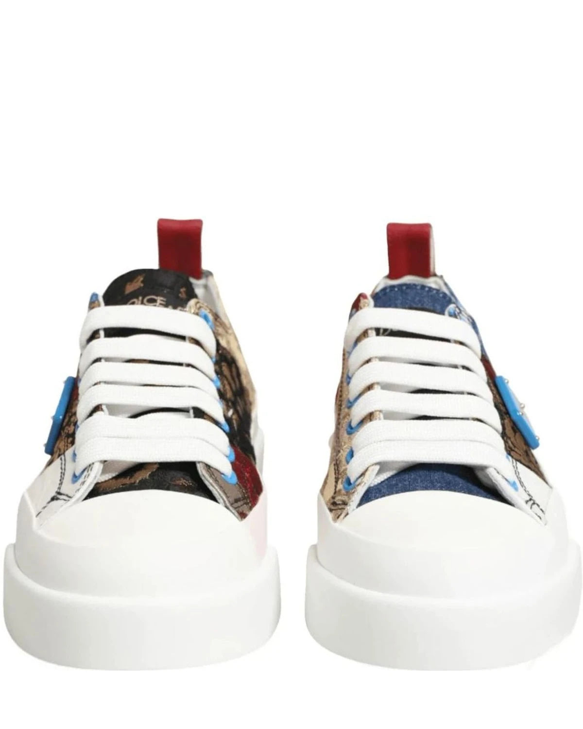 Dolce & Gabbana Multicolor Patchwork Low Top Sneakers Shoes Sneakers