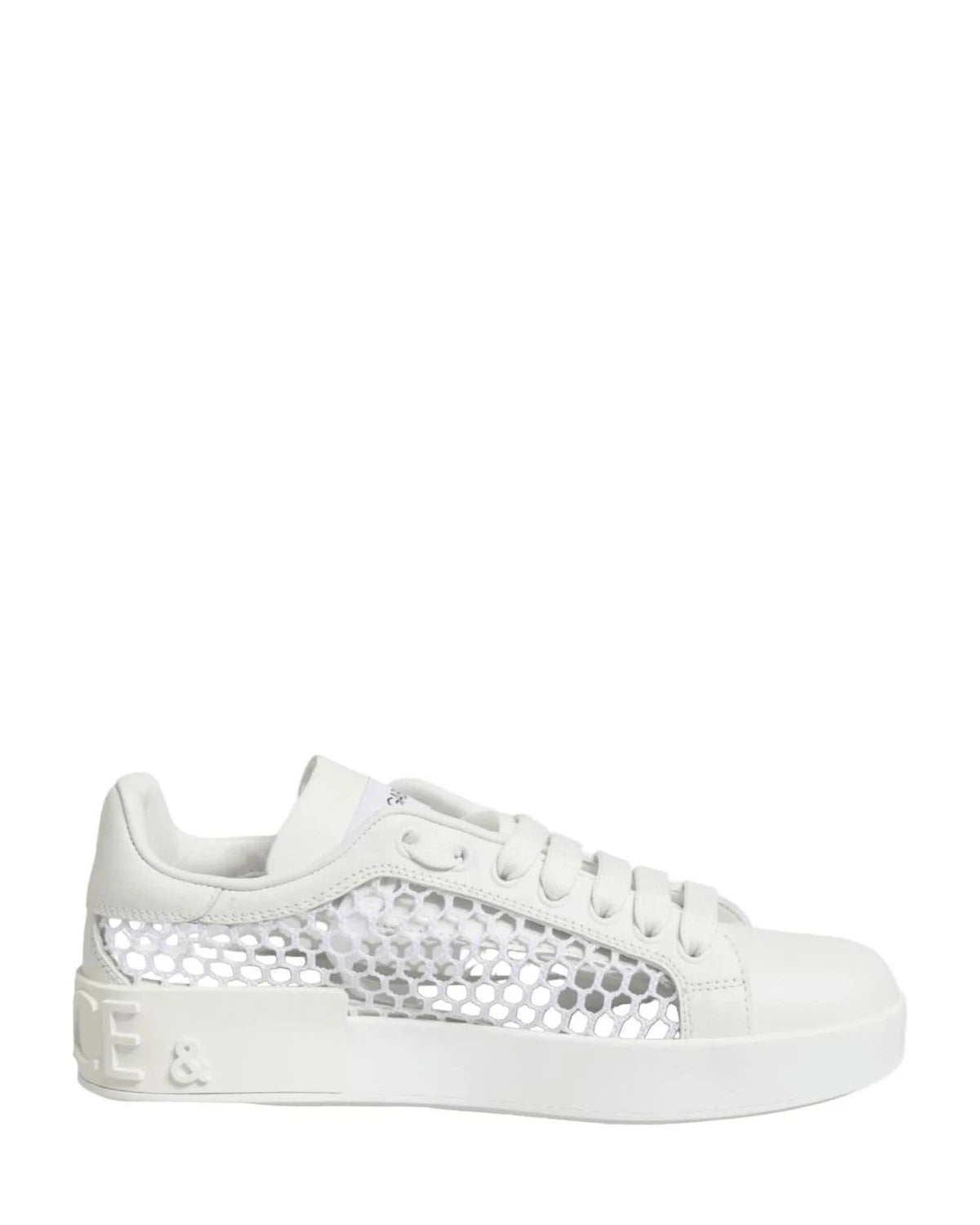 Dolce & Gabbana White Mesh Inserts Low Top Sneakers Shoes