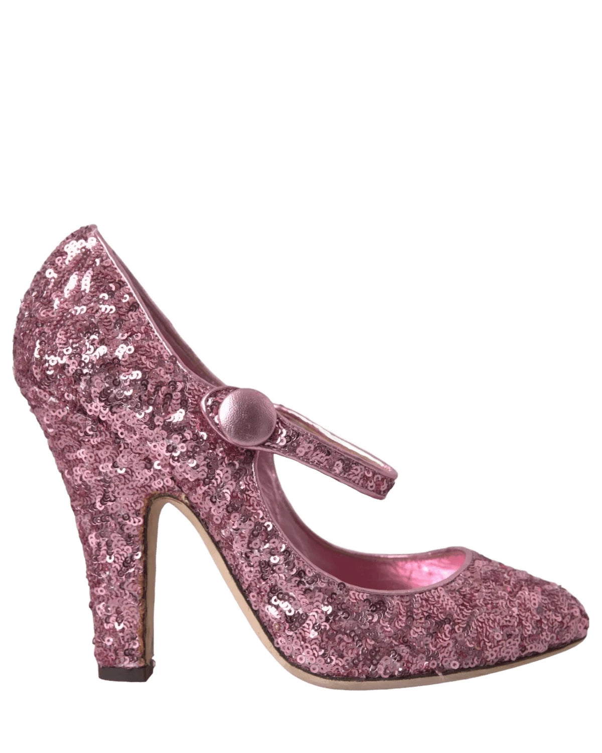 Dolce & Gabbana Pink Sequin Mary Jane Pumps High Heels Shoes Heels