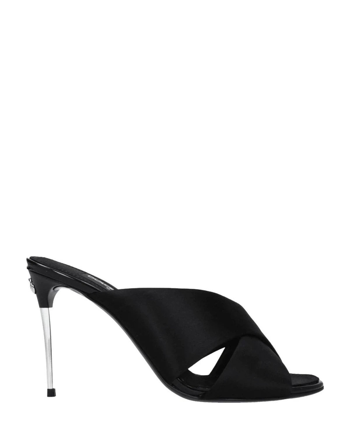 Dolce & Gabbana Black Satin And Stiletto Heels Sandals Heels
