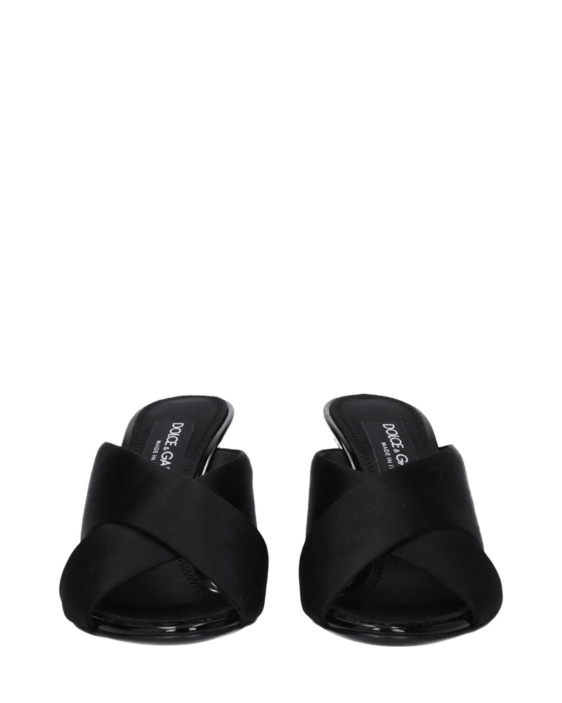 Dolce & Gabbana Black Satin And Stiletto Heels Sandals Heels