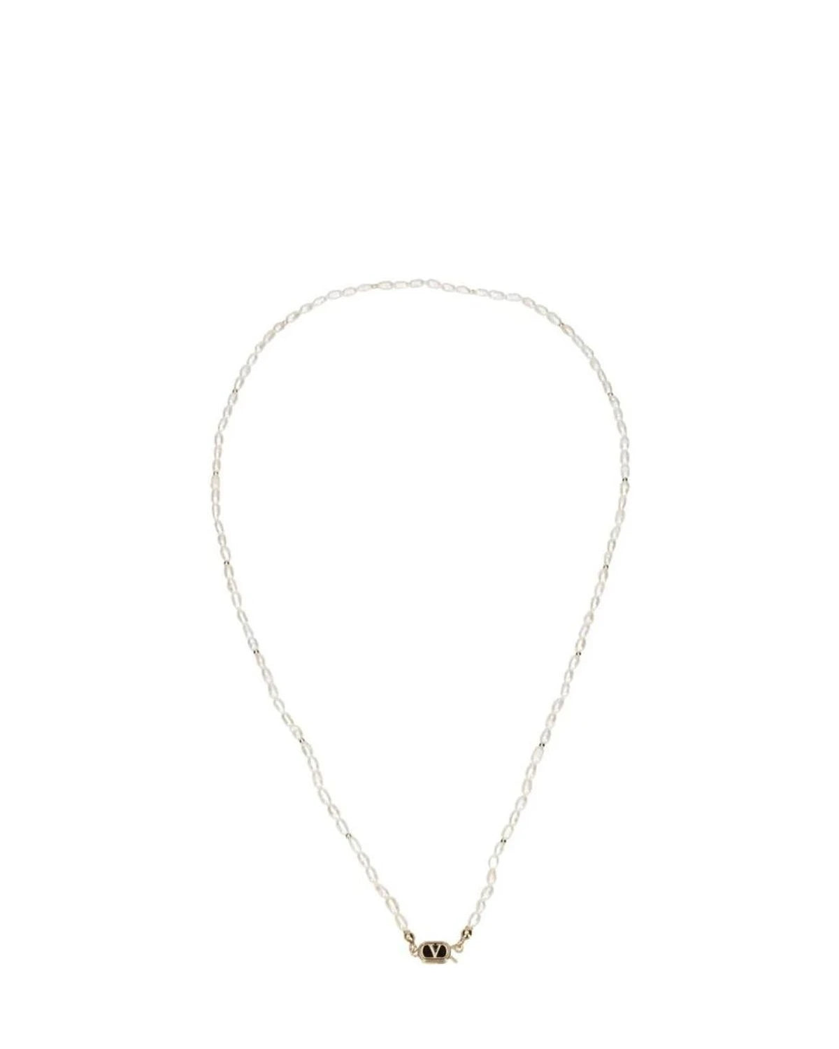Valentino Garavani White Metal Necklace Necklaces
