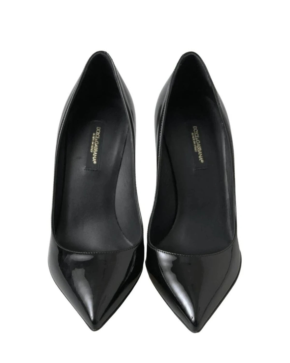 Dolce & Gabbana Black Leather Patent High Heels Pumps Shoes Heels