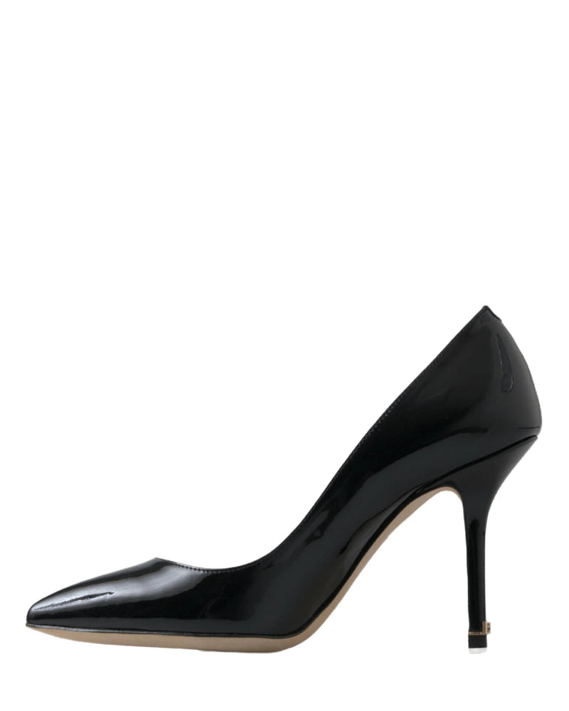Dolce & Gabbana Black Leather Patent High Heels Pumps Shoes Heels