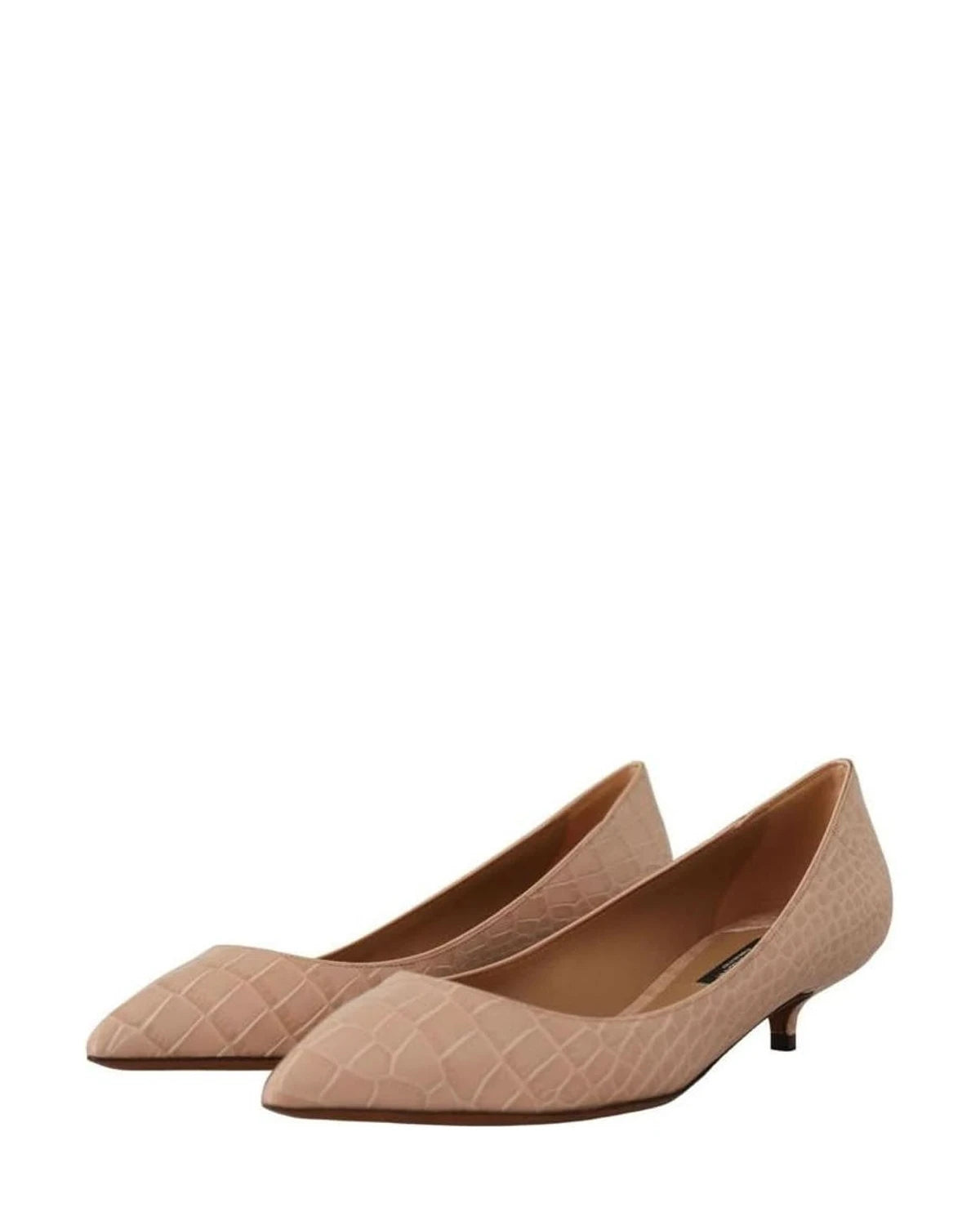 Dolce & Gabbana Beige Leather Platform Pumps Heels
