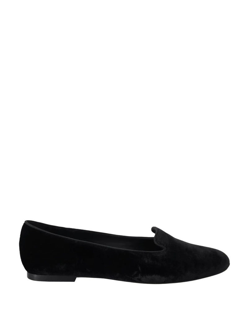 Dolce & Gabbana Black Velvet Slip Ons Loafers Flats
